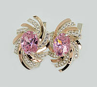 Серебряные серьги с золотыми вставками, серебро 925, золото 375 пробы