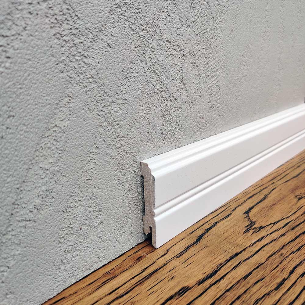 Плінтус МДФ білий RAL 9003 MDF LF-02 60х12х2000