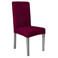 Комплект чехлов на стулья без оборки 6 штук (бордовый)