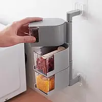 Полиця для спецій настінний поворотний контейнер поличка для спецій підвісні контейнери для спецій та круп