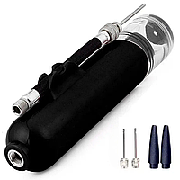 Ручний насос для м'ячів CZST-019 з 3 голками в комплекті, у чорному кольорі