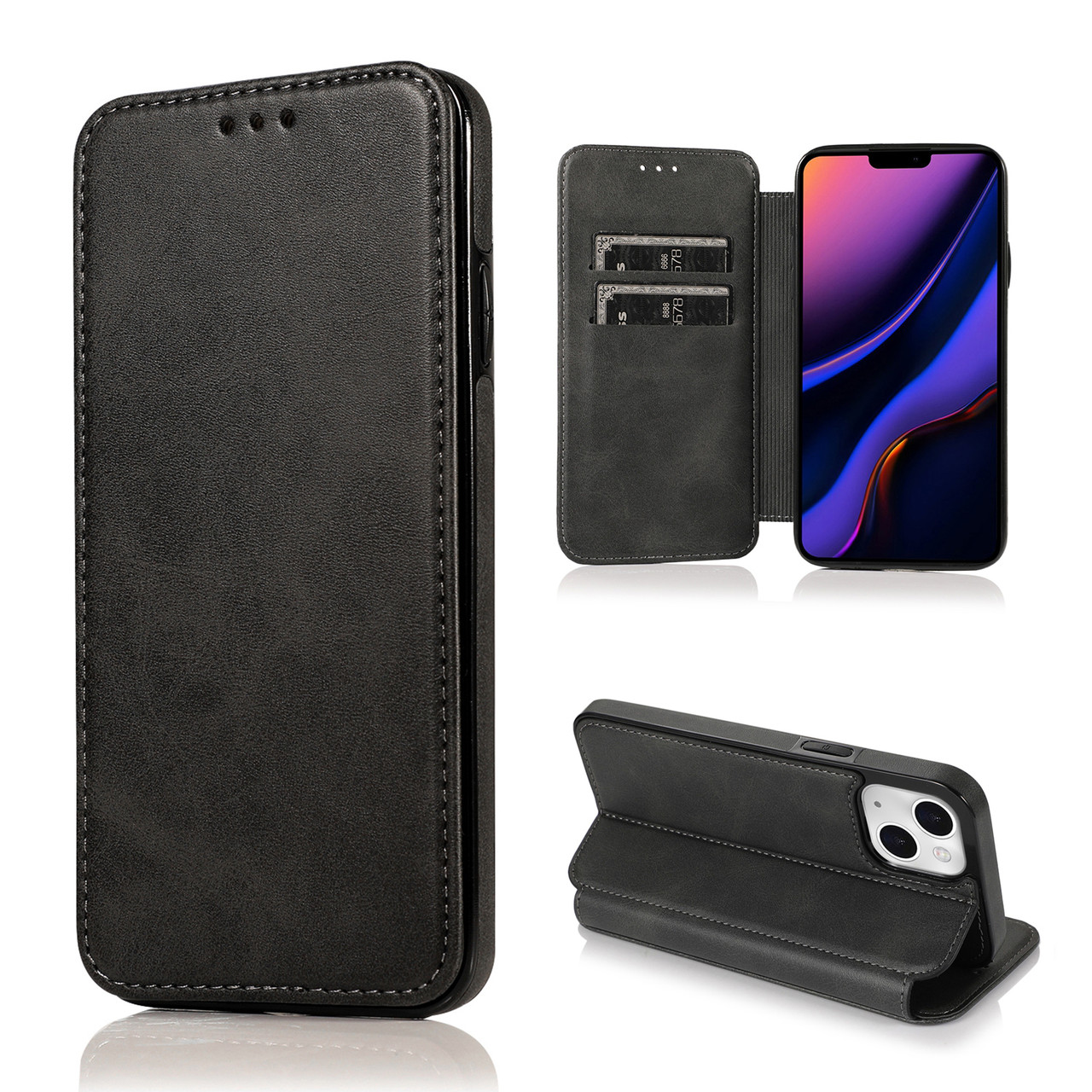Чохол-книжка Knight Leather Wallet для Apple iPhone 14 Plus Black