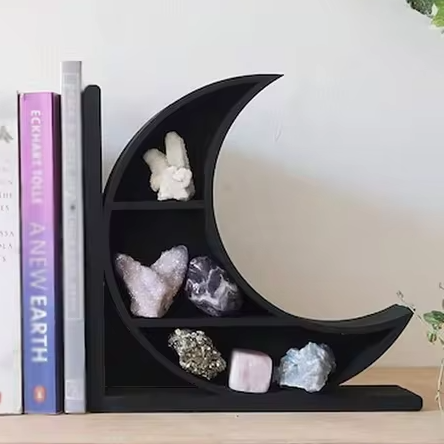 Органайзер для прикрас і декору, підставка для книг з дерева, дизайн у вигляді Місяць, 20×20см, фото 1