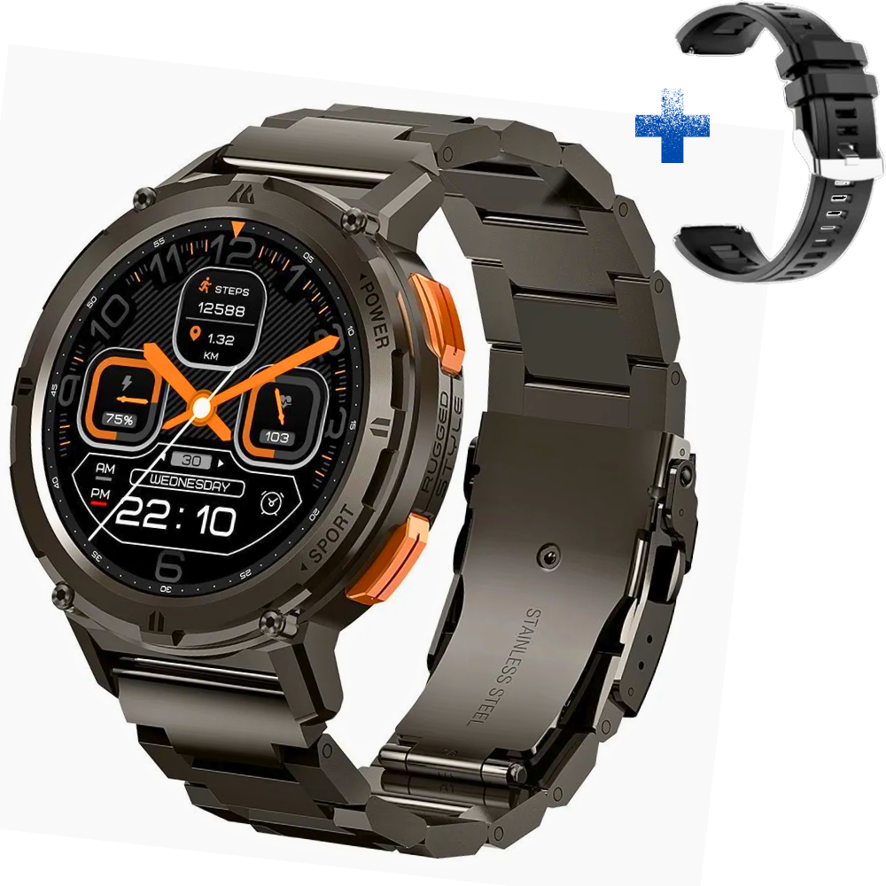 Смарт годинник для військових із дзвінком Smart Watch водонепроникний із залізним ремінцем ударостійкий Kospet T2