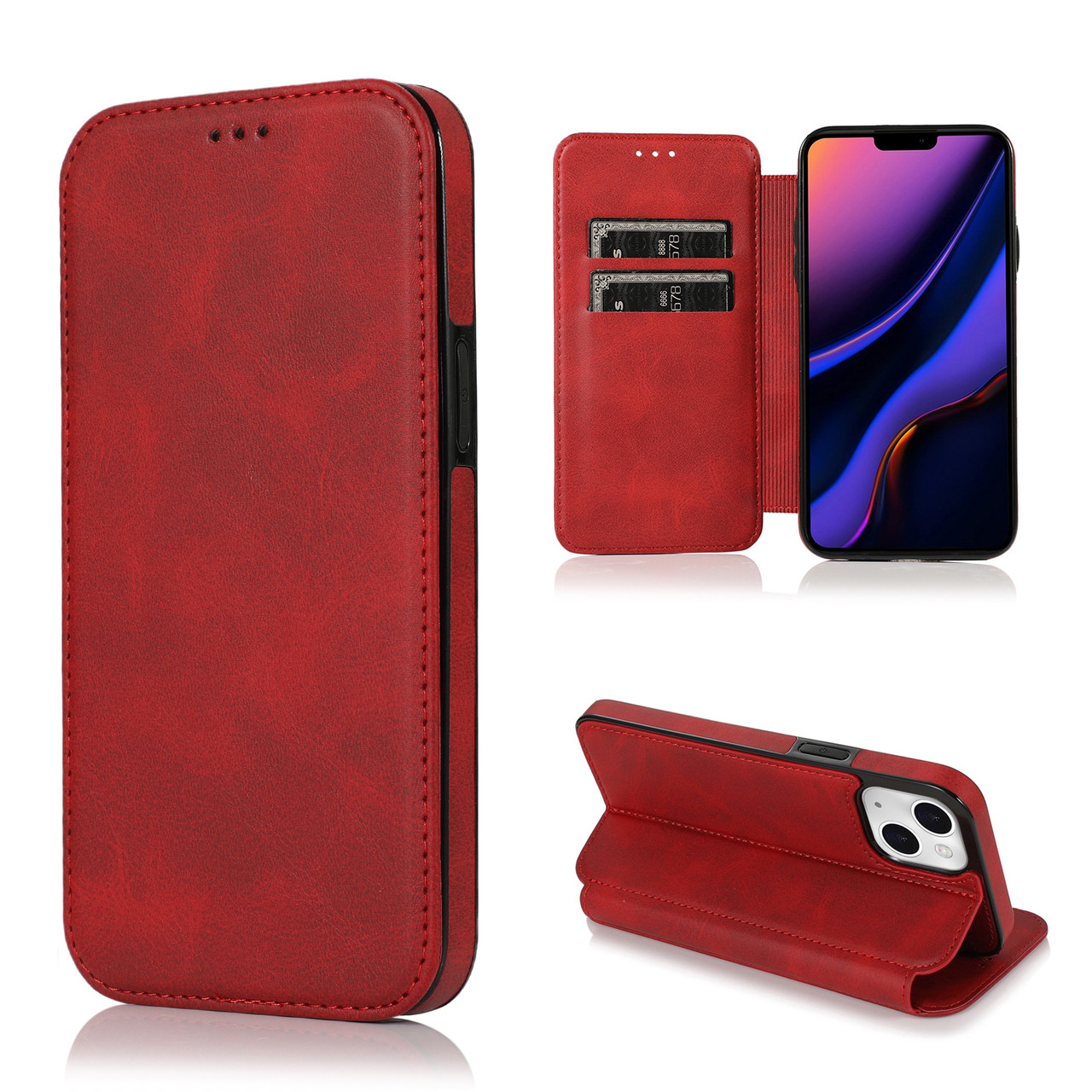 Чохол-книжка Knight Leather Wallet для Apple iPhone 14 Red