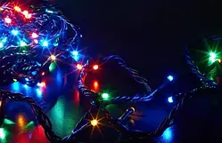Світлодіодна Гірлянда нитка 401 led RGB різнокольорова (чорний провід)