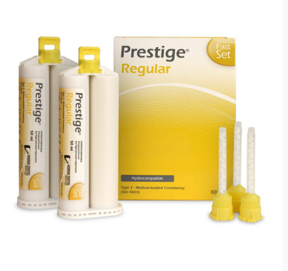 PRESTIGE Regular FAST, 2х50 мл, 12 насадок, А-силіконова корегуюча маса (тип II).