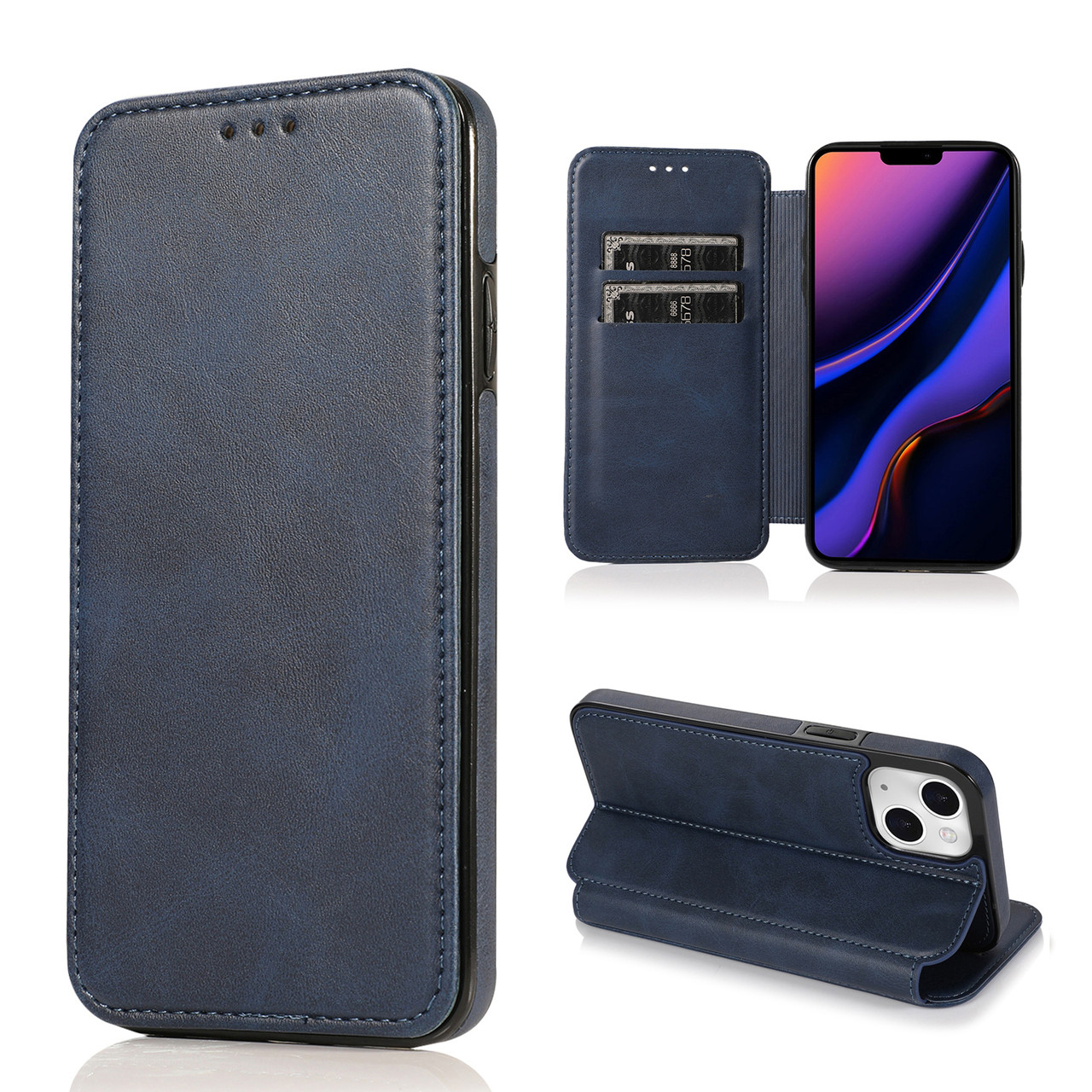 Чохол-книжка Knight Leather Wallet для Apple iPhone 14 Blue