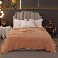 Покривало велюрове однотонне (персикове) 200х180 см