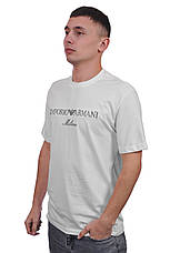 Футболка чоловіча Armani 25-2025 біла, фото 4