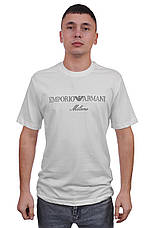 Футболка чоловіча Armani 25-2025 біла, фото 3
