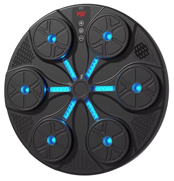 Тренажер для боксу музична з шістьма мішенями з LED підсвічуванням з рукавичками, фото 1