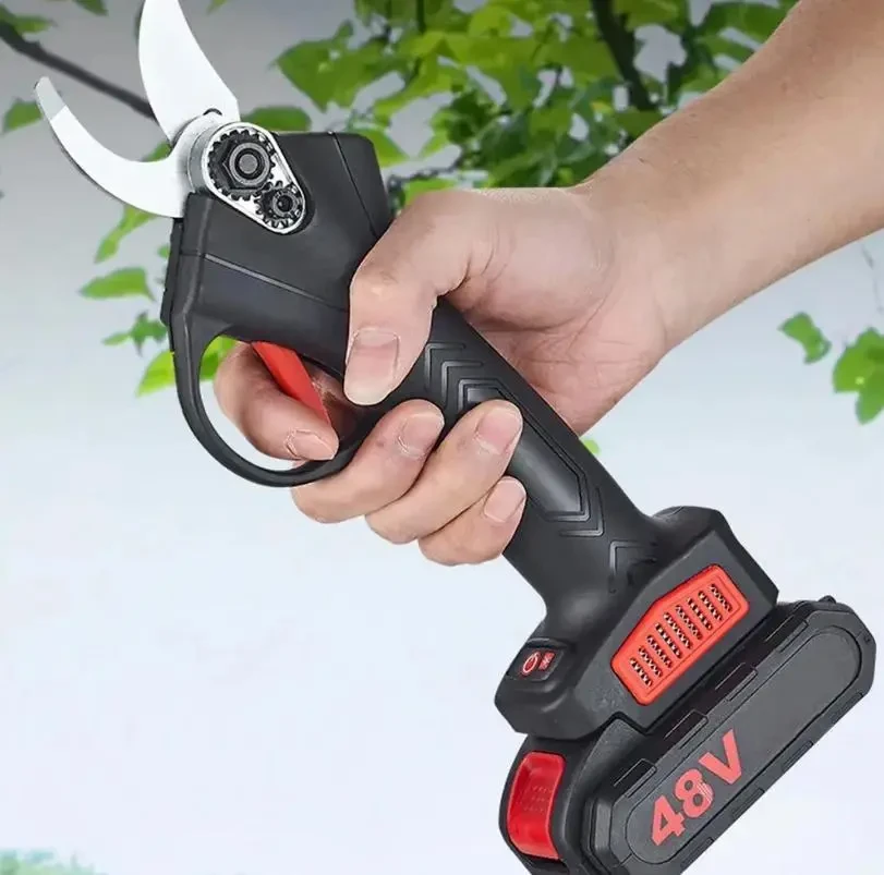 Секатор електричний 48V в валізі, Акумуляторні садові ножиці, електросекатор, фото 1
