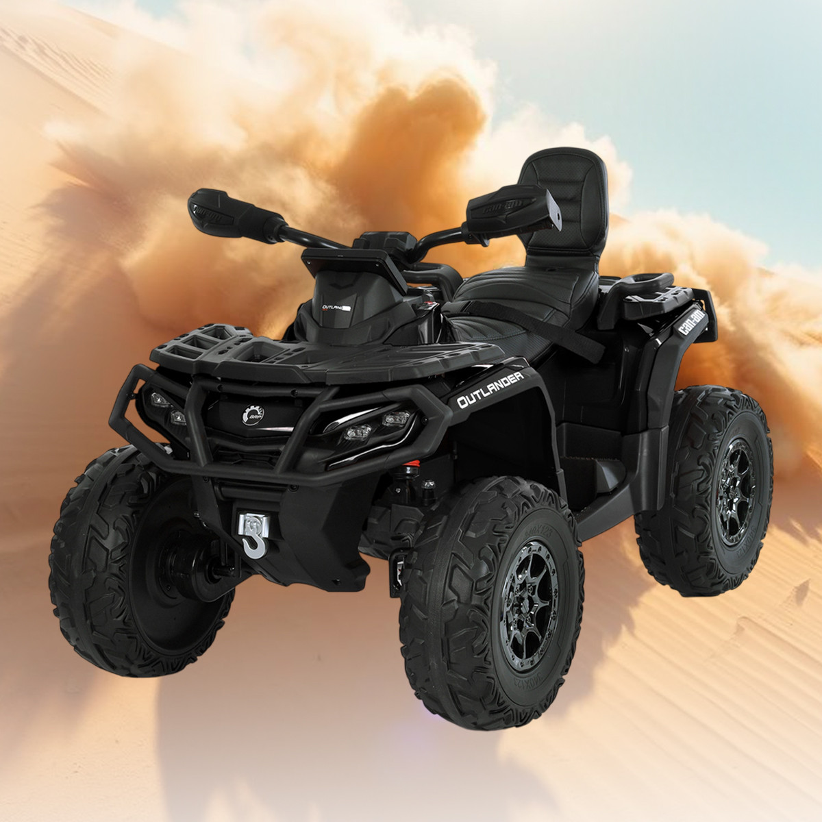 Електроквадроцикл Can-Am на акумуляторі 24V 7AH з музикою та 4 моторами 200W M 6080EL-2(24V) Чорний