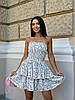 Квіткова жіноча сукня бандо зі штапелю з пишною подвійною спідницею Smv9340, фото 10