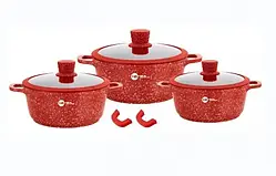 Набір каструль з антипригарним покриттям HK-325 8 предметів