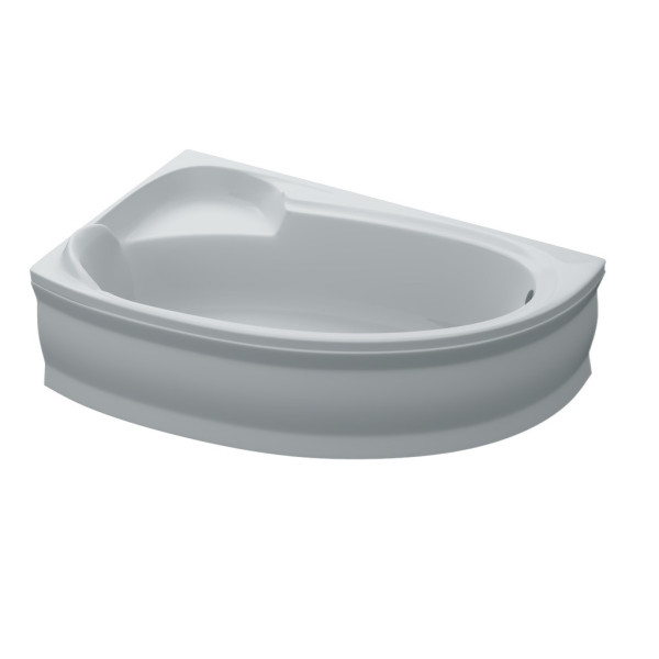 Кутова ванна акрилова Swan BIANKA 155x95х55 см асиметрична ліва в комплекті ніжки та екран для ванни