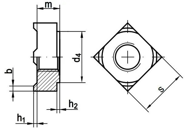 DIN 928 схема гайки