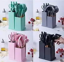 Набір кухонного приладдя 19 предметів з подвійною підставкою дошкою набором ножів ZP-0102