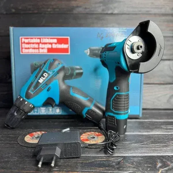 Набір  електро інструменту 2в1/ Шуруповерт+Болгарка міні 2 акб 12V AT-AG7501-2, фото 1