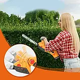 Акумуляторні ножиці-кущорізи на 24Вт з 2 насадками для догляду за садом в кейсі, фото 3