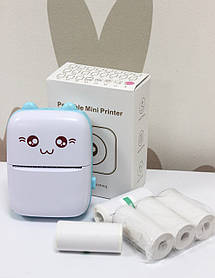 Портативний дитячий міні-принтер з папером (5шт) 1719, блакитний