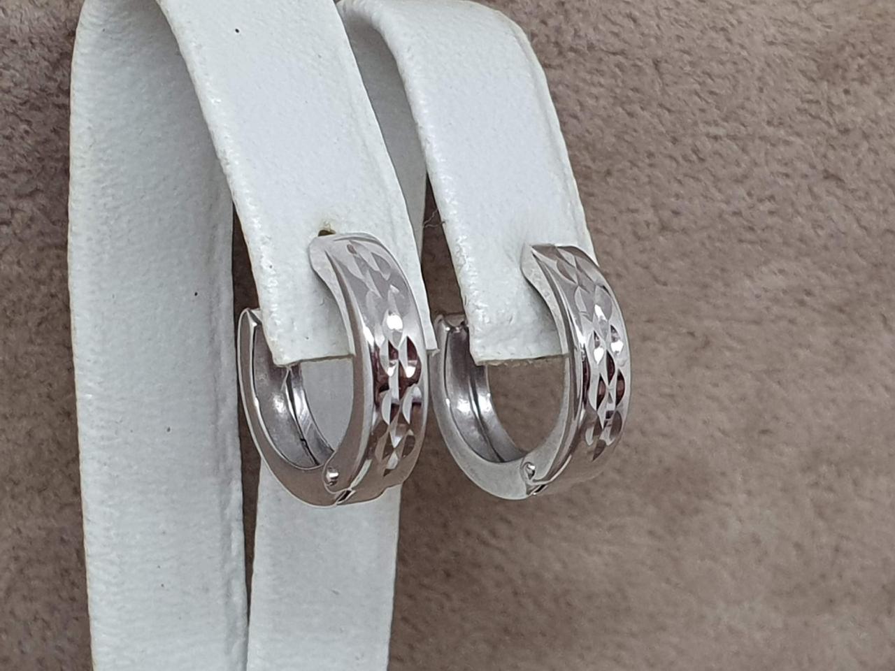 Золоті сережки з алмазною гранню. 470330В, фото 1