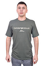 Футболка чоловіча Armani 25-2025 хакі, фото 3