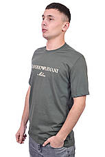 Футболка чоловіча Armani 25-2025 хакі, фото 4