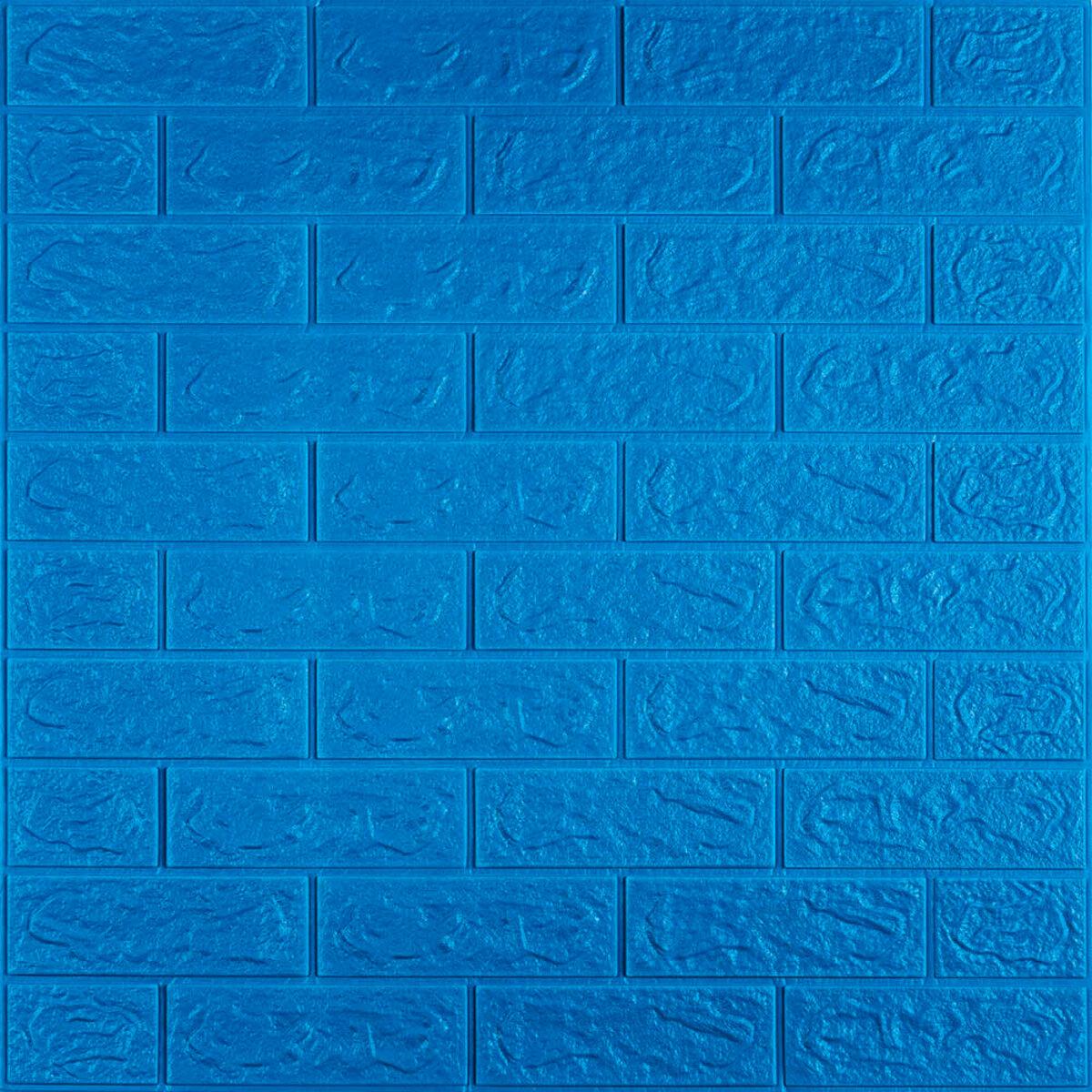 3D панель самоклеюча 700х770х5мм цегла Синій (003-5) SW-00000154