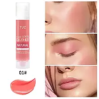 Кремовий мультитаскер TUZ 3 в 1, мультифункціональний блашер-крем: рум'яна, помада, тіні