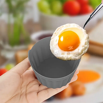 Силіконові форми для варіння яєць пашот WER-991 3шт сірий