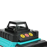 Лазерний 4D 16-лінійний зелений нівелір 24V 5Ah, самовирівнюється рівень для вимірювання перетину 16 променів на 360 в кейсі, фото 5