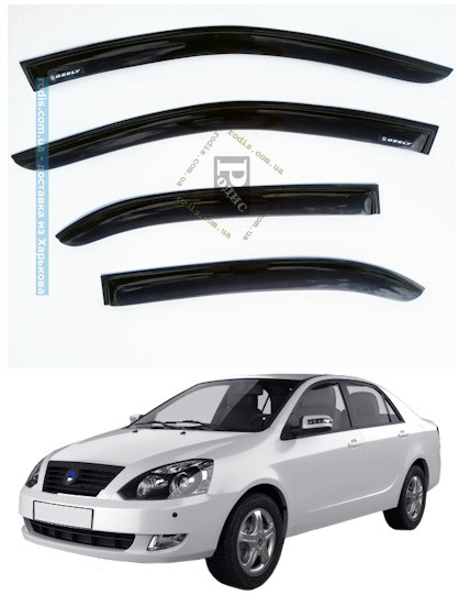 Дефлектори вікон "AV-Tuning" GEELY FC 2006-2011 (на скотчі) вітровики Джілі ФК, фото 1