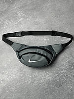 Бананка яркая молодежная стильная туристическая сумка-бананка для мужчин и женщин Nike серая