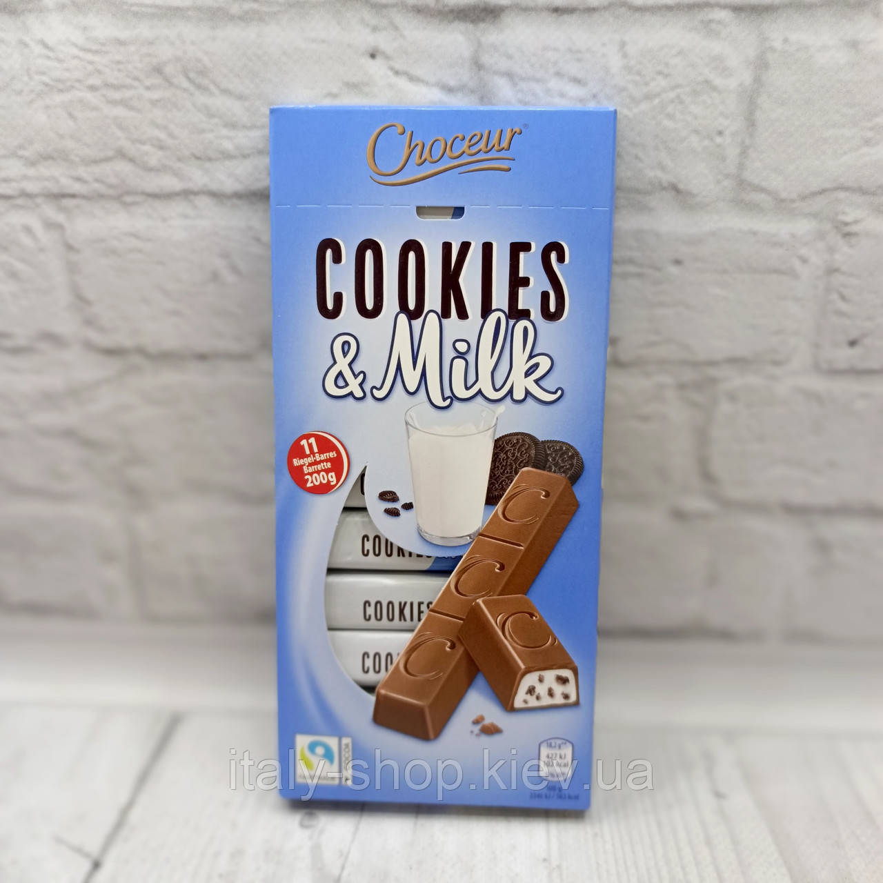 Шоколад порційний молочний зі шматочками печива Орео Choceur Cookies&Milk 200 г Німеччина