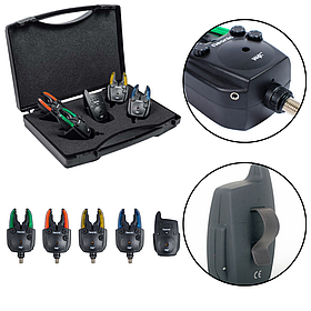 Набір сигналізаторів клювання в кейсі Набір електронних сигналізаторів World4Carp NEONIC 4+1 ABS пластик