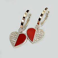 Серебряные серьги с кораллом For You