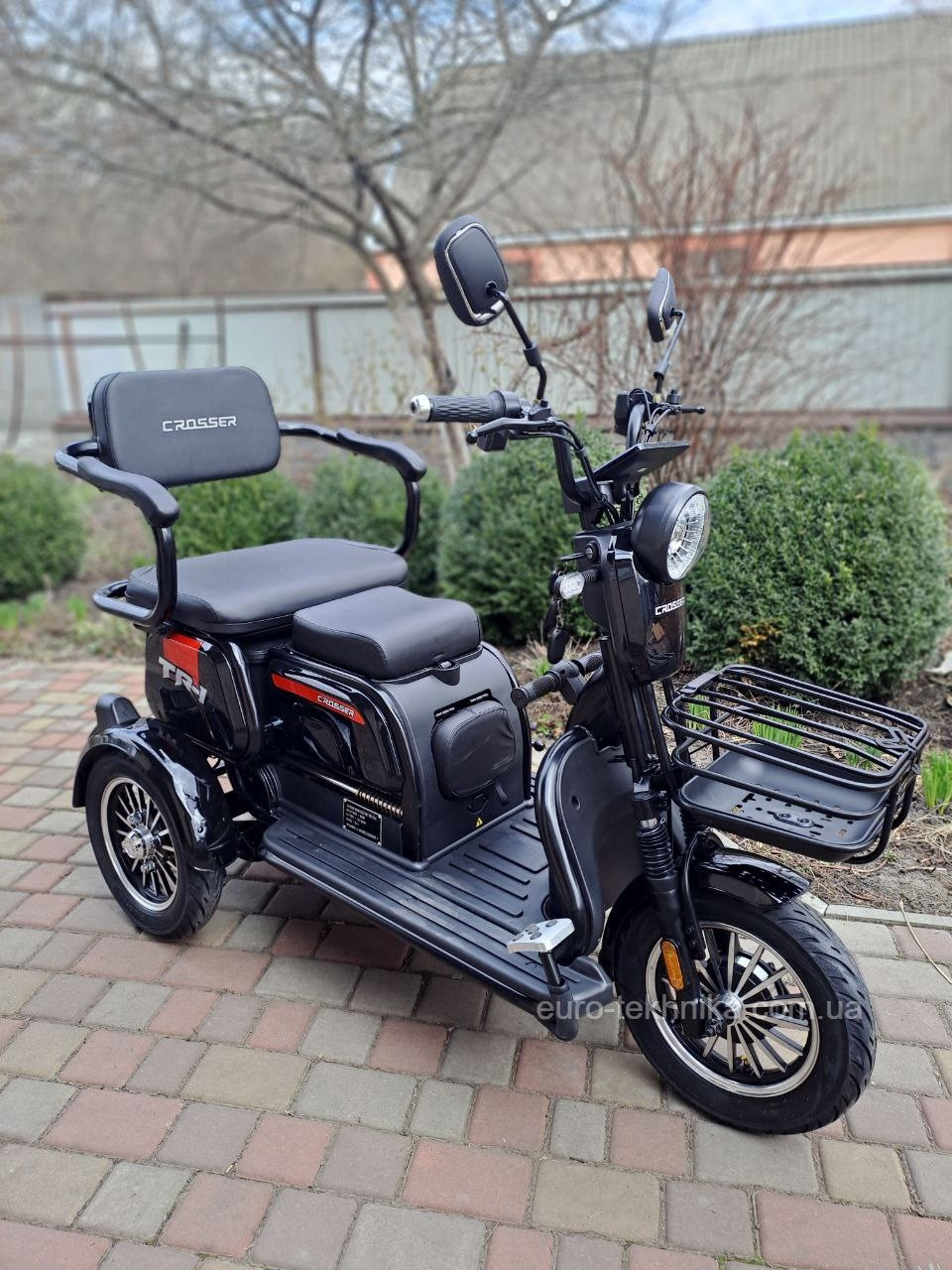Електротрайк Електроскутер триколісний Crosser TR-1 600Вт Кроссер чорний