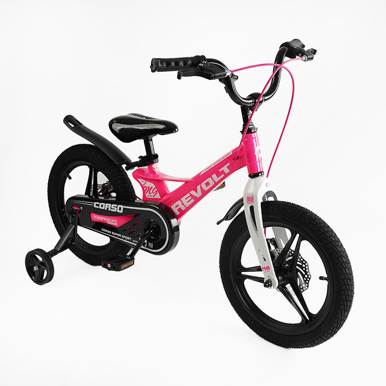 Велосипед 16" дюймів 2-х колісний Corso «REVOLT» MG-16107 МАГНІЄВА РАМА, ЛИТІ ДИСКИ, ДИСКОВІ ГАЛ, фото 1