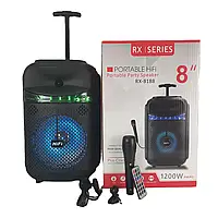 Музична колонка-радіо колонка з підсвідченням BLUETOOTH RX-8188 1200 ВТ із мікрофоном