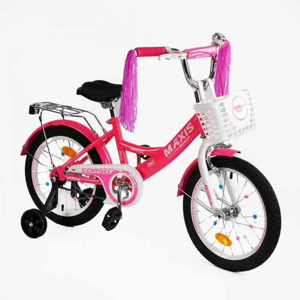 Велосипед 18" дюймів 2-х колісний "CORSO" MAXIS CL-18275 (1) кошик, прикраси, ручне гальмо, дзвіночо, фото 1