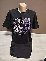 Дитяча довга футболка для дівчинки підлітка Аніме Сакура Японія 12-18 років чорна