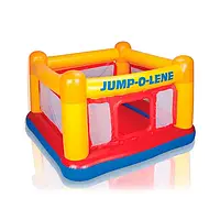 Дитячий батут 48260 INTEX 174-174-112см, 3-6років, до 54кг, для 2-х дітей, надувна підлога, ремкомплект