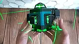 Лазерний 4D 16-лінійний зелений нівелір 24V 5Ah, самовирівнюється рівень для вимірювання перетину 16 променів на 360 в кейсі, фото 4