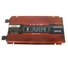 Перетворювач напруги для авто 12V-220V 500W з LCD дисплеєм