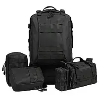 Чорний Рюкзак тактичний з підсумками Eagle B08 55 літр / Військовий, штурмовий / Вірменський