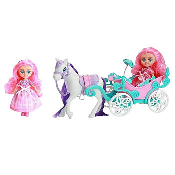 Карета для ляльки (15 см, знімний одяг, карета, поні, шарнірні суглоби, рухомі елементи) RR 015