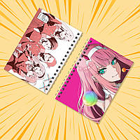 Блокнот на пружині в клітинку 48 арк. Darling in the FranXX / Милий у Франксі 002