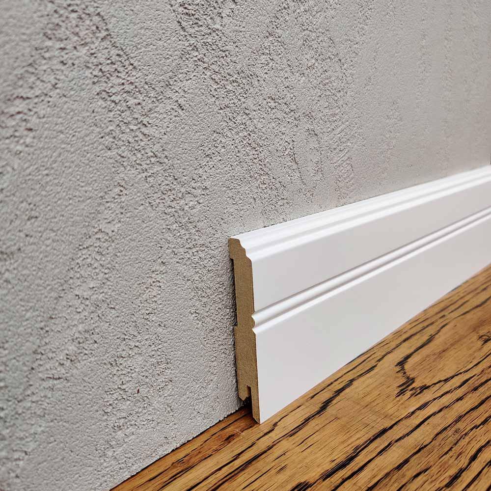 Плінтус МДФ 80х12х2000 RAL 9003 білий MDF LF-01